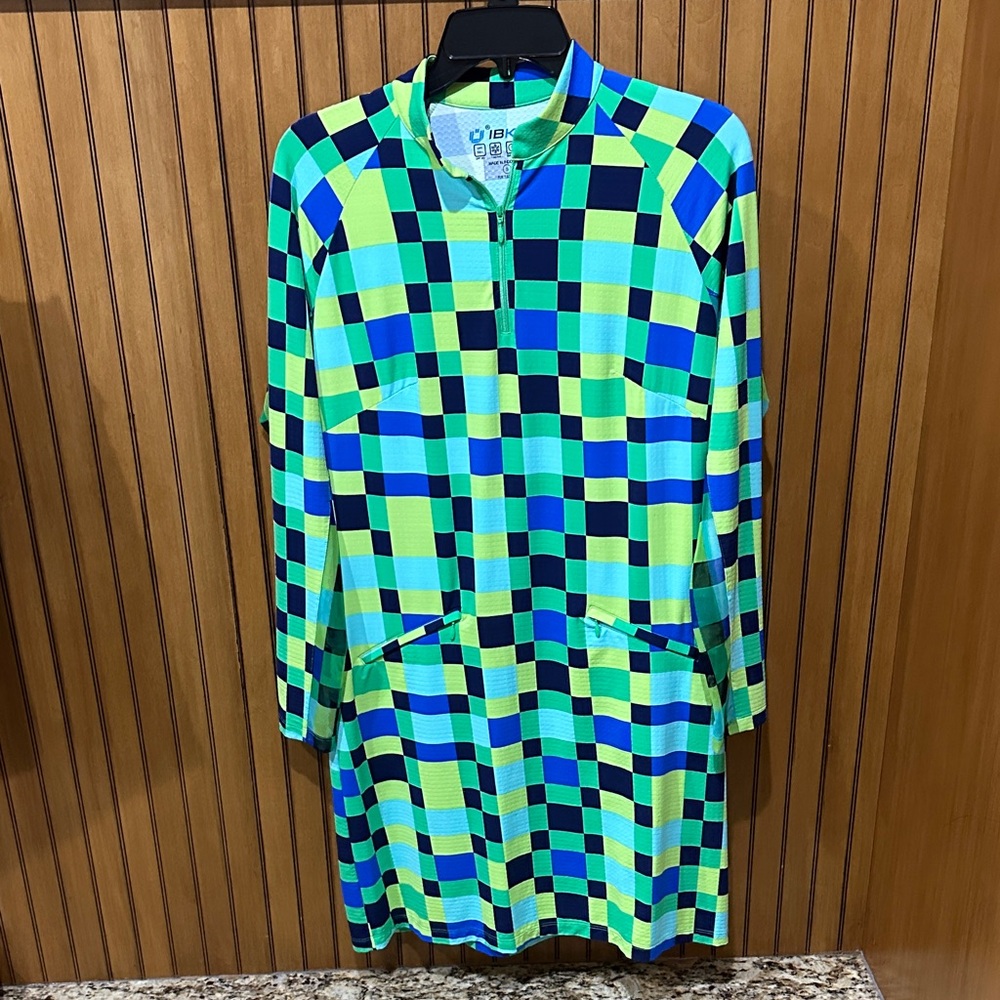 IBKUL Vibrant Checkered Zip-Up Dress